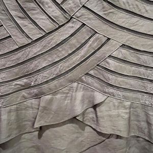 Adriana Papell - Silver shutter pleat dress- size 14